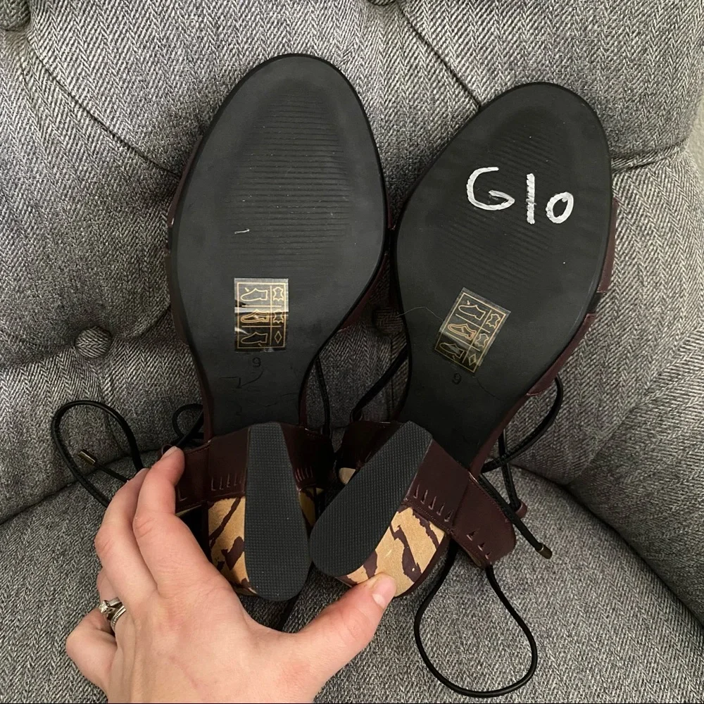 •Anthropologie Caley tie semi wedge sandal• Size 9 - Picture 6 of 10